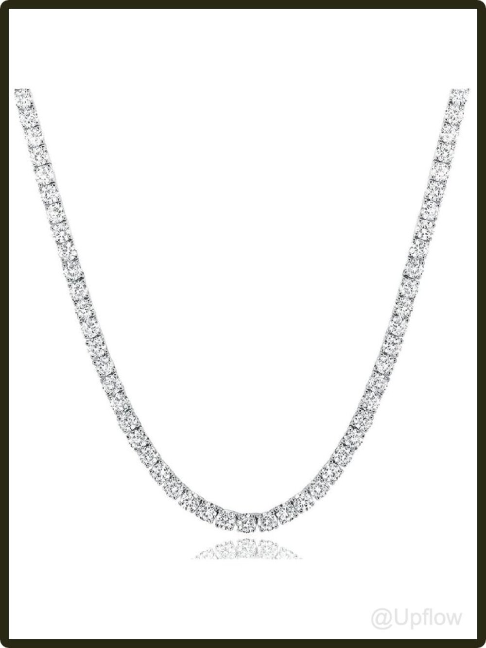 Men's Tennis Necklace 18K Gold Plated 4mm CZ Chain 22 Inch Box Clasp Gift